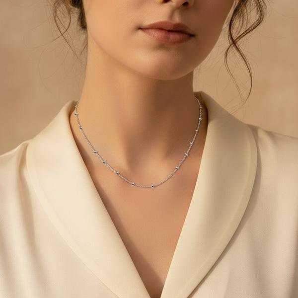 《QBOX 》FASHION 飾品【N591699】精緻個性百搭圓珠環扣鈦鋼項鍊/鎖骨鍊-細節圖6