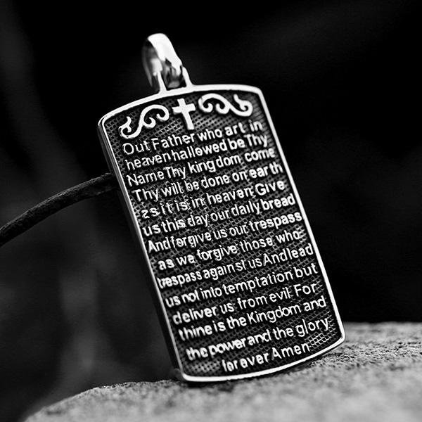 《QBOX 》FASHION 飾品【CBP8-705】精緻個性復古【信仰守護】宗教人像祈禱方牌鈦鋼墬子項鍊/掛飾-細節圖4