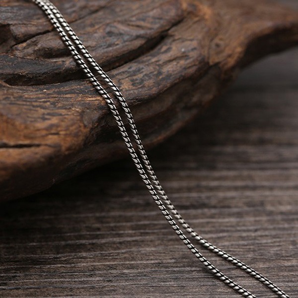 《 QBOX 》FASHION 飾品【NST591698】精緻個性細款麻花扭紋S925純銀項鍊/鎖骨鍊-細節圖4