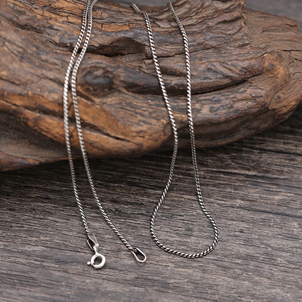 《 QBOX 》FASHION 飾品【NST591698】精緻個性細款麻花扭紋S925純銀項鍊/鎖骨鍊-細節圖6