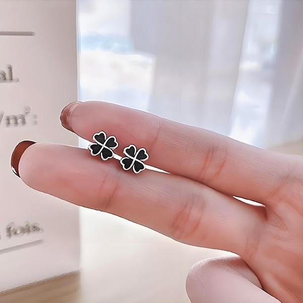 《 QBOX 》FASHION 飾品【EFR074】個性百搭十字架/四葉草純銀耳環/耳飾(一對)-細節圖8