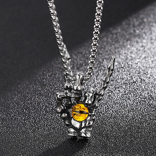 《QBOX 》FASHION 飾品【CLHP079】精緻個性搖滾骷顱之眼球造鈦鋼墬子項鍊/掛飾-細節圖3