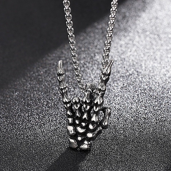 《QBOX 》FASHION 飾品【CLHP079】精緻個性搖滾骷顱之眼球造鈦鋼墬子項鍊/掛飾-細節圖4