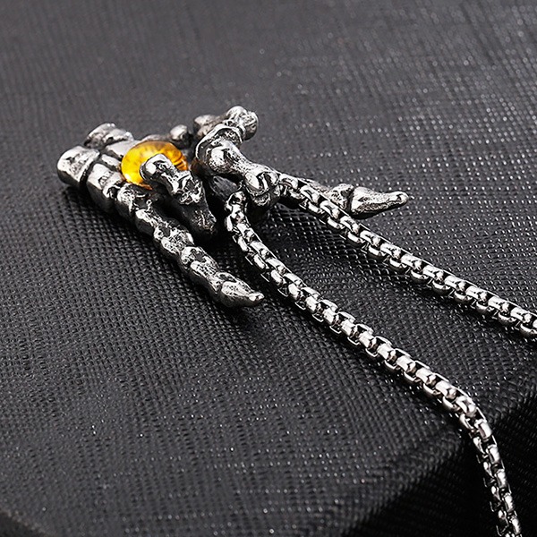 《QBOX 》FASHION 飾品【CLHP079】精緻個性搖滾骷顱之眼球造鈦鋼墬子項鍊/掛飾-細節圖6