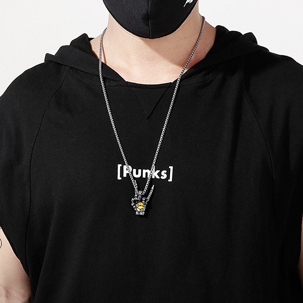 《QBOX 》FASHION 飾品【CLHP079】精緻個性搖滾骷顱之眼球造鈦鋼墬子項鍊/掛飾-細節圖9