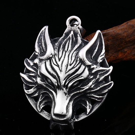 《QBOX 》FASHION 飾品【CPB8-468】精緻個性復古立體狼頭圖騰鈦鋼墬子項鍊/掛飾-細節圖4