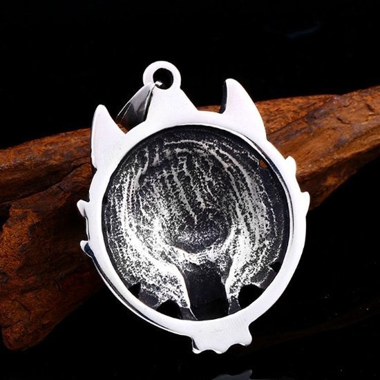 《QBOX 》FASHION 飾品【CPB8-468】精緻個性復古立體狼頭圖騰鈦鋼墬子項鍊/掛飾-細節圖5