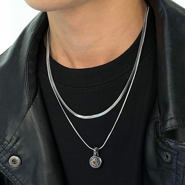 《 QBOX 》FASHION 飾品【C3526S67】精緻個性「梵轉銀輪」避邪六字真言雙面圓盤純銀項鍊/泰銀吊墬-細節圖6