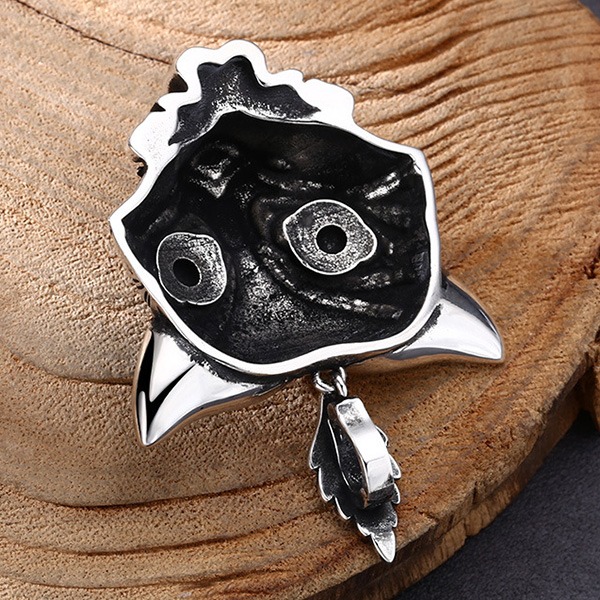 《 QBOX 》FASHION 飾品【TSC511308】精緻個性復古暗紋雕花靈貓純銀墬子項鍊/吊飾-細節圖6