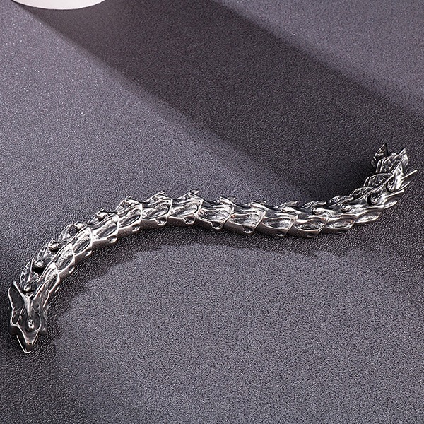 《QBOX 》FASHION 飾品【BK148665】 個性復古龍骨脊椎拼接環扣鈦鋼手鍊/手環-細節圖6