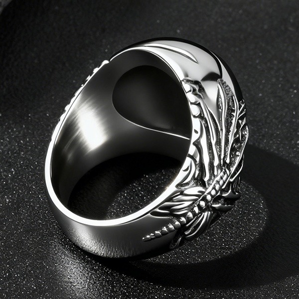 《 QBOX 》FASHION 飾品【RBR8-1161】精緻個性復古機械異形骷髏鈦鋼戒指/戒環-細節圖8