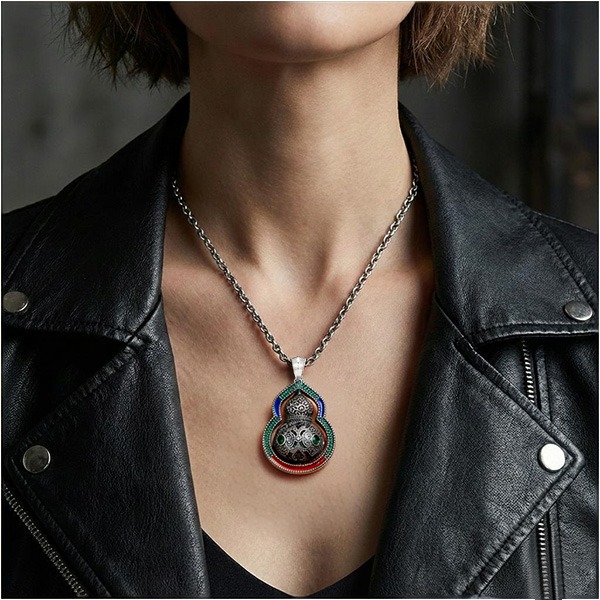 《 QBOX 》FASHION 飾品【TSC5121935】精緻個性復古招財葫蘆時來運轉純銀墬子項鍊/吊墬-細節圖8