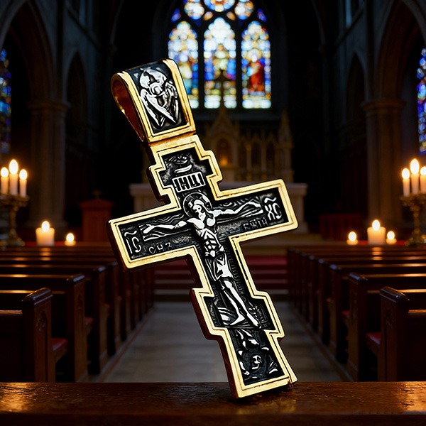 《 QBOX 》FASHION 飾品【CBP8-515】精緻個性復古宗教耶穌十字架鈦鋼墬子項鍊/吊墬-細節圖5