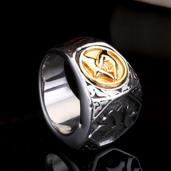 《 QBOX 》FASHION 飾品【RBR8-167】精緻個性國風紋理不動明王之劍鈦鋼戒指/戒環-細節圖5