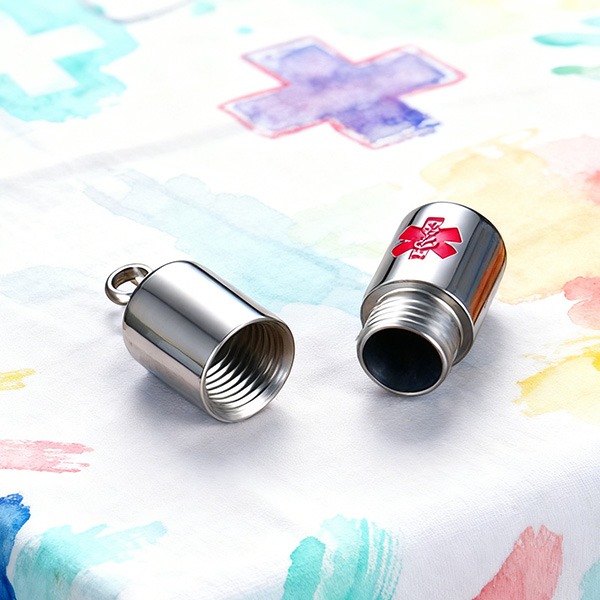 《QBOX 》FASHION 飾品【GPN-685】精緻個性醫療標誌藥丸收納鈦鋼墬子項鍊/吊飾-細節圖5