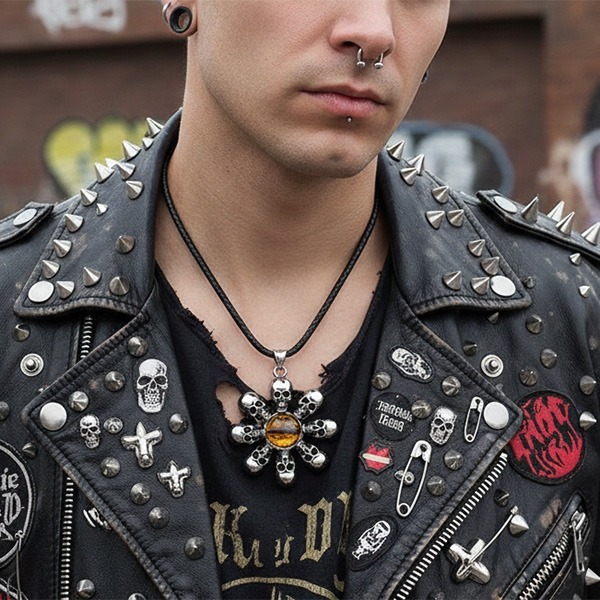 《QBOX 》FASHION 飾品【CBP8-360】精緻龐克風眼球骷顱頭鈦鋼墬子項鍊/吊墜-細節圖9