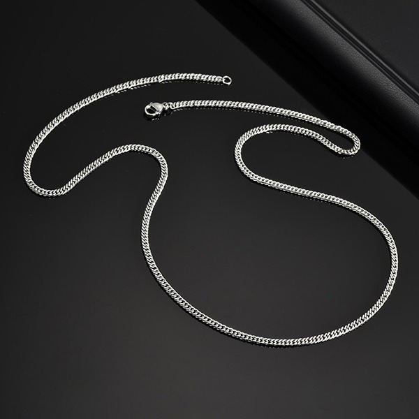 《 QBOX 》FASHION 飾品【GNC-2270】精緻個性百搭四面磨鏈鈦鋼項鍊/鋼鍊條-細節圖4