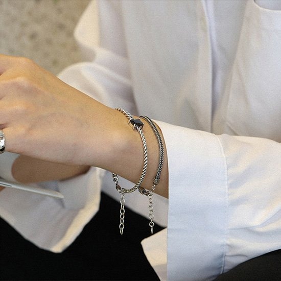 《 QBOX 》FASHION 飾品【BSF242】精致個性復古蛇骨鏈條S925純銀手鍊/手環-細節圖6