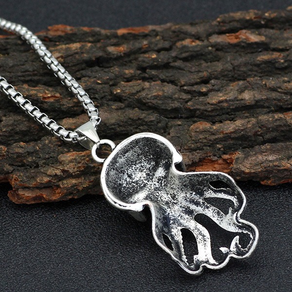 《 QBOX 》FASHION 飾品【CBP8-964】精緻個性復古深海巨觸八爪魚哥鈦鋼墬子項鍊/吊墬-細節圖6