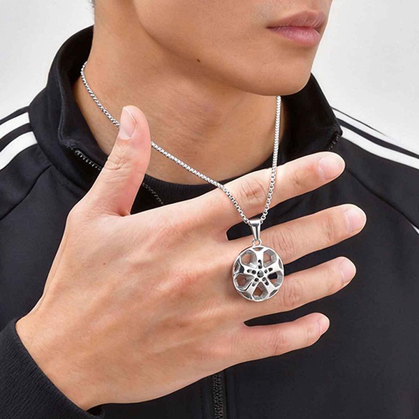 QBOX 》FASHION 飾品【CPN-2269】精緻個性嘻哈風車輪轂鈦鋼墬子項鍊/吊墬-細節圖6