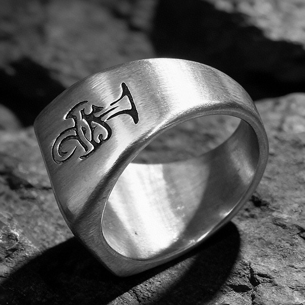 《 QBOX 》FASHION 飾品【RBR8-748】精緻個性復古阿努比斯安卡生命符號鈦鋼戒指/戒環-細節圖5