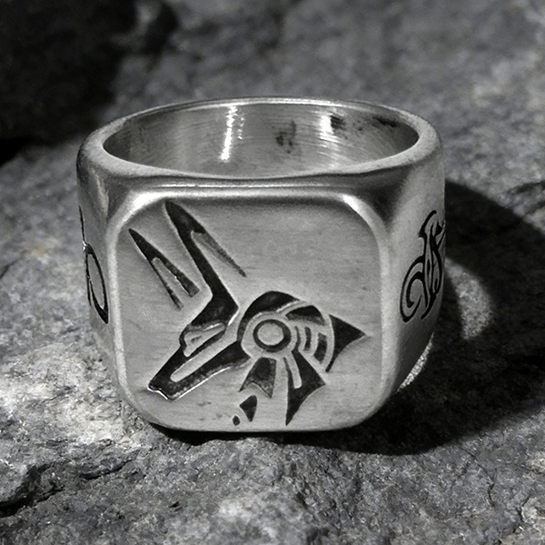 《 QBOX 》FASHION 飾品【RBR8-748】精緻個性復古阿努比斯安卡生命符號鈦鋼戒指/戒環-細節圖6