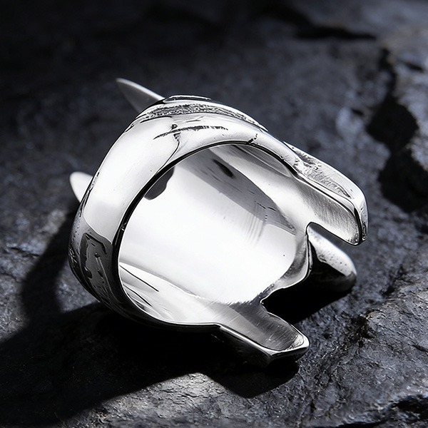 《 QBOX 》FASHION 飾品【RBR8-363】精緻個性復古埃及胡狼神鈦鋼戒指/戒環-細節圖7