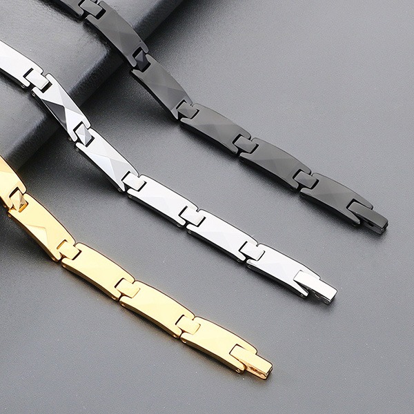 《QBOX 》FASHION 飾品【BK209609】 精緻個性高級幾何X方形鎢鋼手鍊/手環(三色)-細節圖7