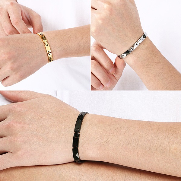 《QBOX 》FASHION 飾品【BK209609】 精緻個性高級幾何X方形鎢鋼手鍊/手環(三色)-細節圖9