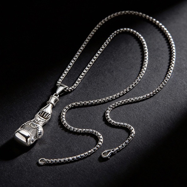 《 QBOX 》FASHION 飾品【GPN-2278】精緻個性拳力以赴拳擊手套鈦鋼墬子項鍊/吊墬-細節圖5