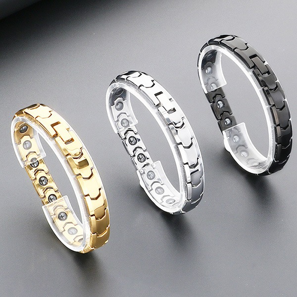 《QBOX 》FASHION 飾品【BK186890】 精緻個性雅痞鎢鋼磁石鍺石鎢鋼手鍊/手環(三色)-細節圖3