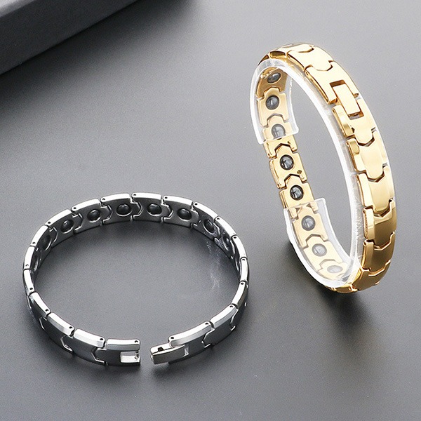 《QBOX 》FASHION 飾品【BK186890】 精緻個性雅痞鎢鋼磁石鍺石鎢鋼手鍊/手環(三色)-細節圖4