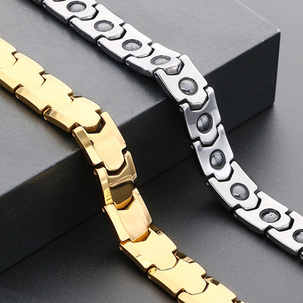 《QBOX 》FASHION 飾品【BK186890】 精緻個性雅痞鎢鋼磁石鍺石鎢鋼手鍊/手環(三色)-細節圖6