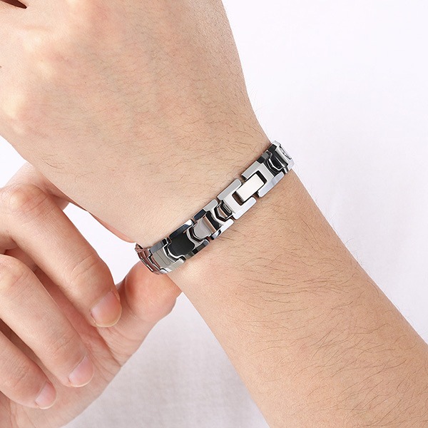 《QBOX 》FASHION 飾品【BK186890】 精緻個性雅痞鎢鋼磁石鍺石鎢鋼手鍊/手環(三色)-細節圖9