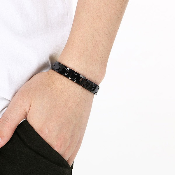 《QBOX 》FASHION 飾品【BK186890】 精緻個性雅痞鎢鋼磁石鍺石鎢鋼手鍊/手環(三色)-細節圖10