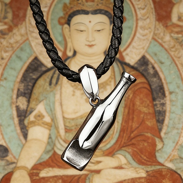 《 QBOX 》FASHION 飾品【CLHP138】精緻個性瓶中佛像創意開器瓶鈦鋼墬子項鍊/吊墬-細節圖4