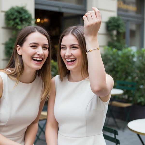 《 QBOX 》FASHION 飾品【BS23031055】 精緻個性幾何形金色星星鋼絲手鍊/手環(特價)-細節圖5