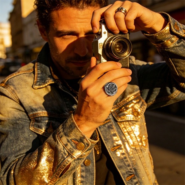 《 QBOX 》FASHION 飾品【RBR8-1154】精緻個性復古橢圓雙頭鷹勳章鈦鋼戒指/戒環-細節圖10