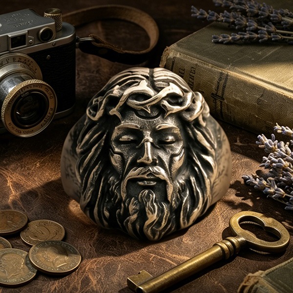 《 QBOX 》FASHION 飾品【RBR8-1162】精緻個性復古耶穌荊棘冠鈦鋼戒指/戒環-細節圖5