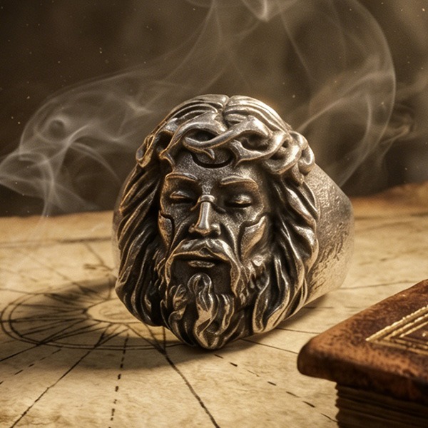 《 QBOX 》FASHION 飾品【RBR8-1162】精緻個性復古耶穌荊棘冠鈦鋼戒指/戒環-細節圖6