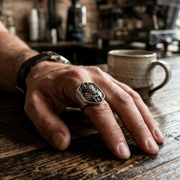 《 QBOX 》FASHION 飾品【RBR8-1163】精緻個性復古冥界守護者阿努比斯鈦鋼戒指/戒環-細節圖9