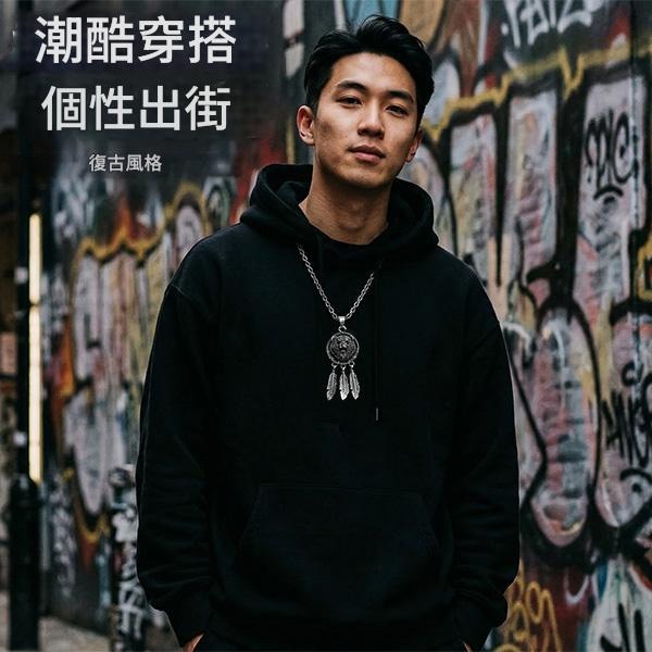 《 QBOX 》FASHION 飾品【CBP8-1146】精緻個性熊頭捕夢網鈦鋼墬子項鍊/吊墬-細節圖9