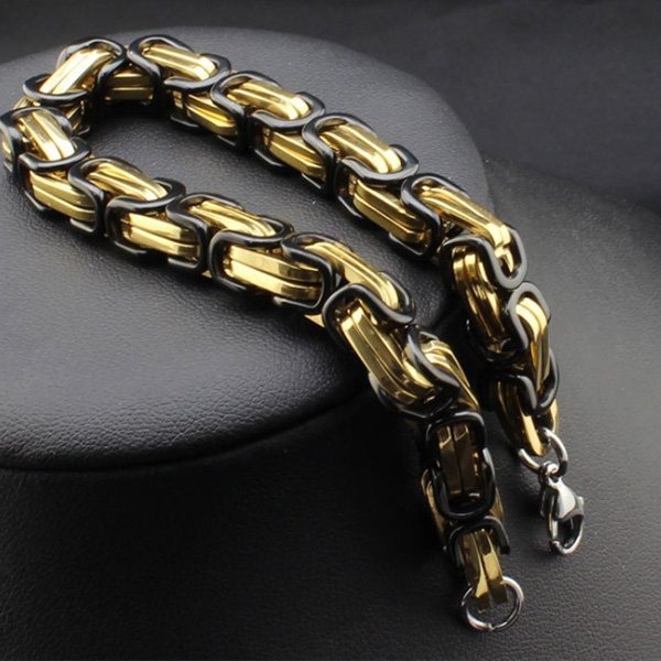 《QBOX 》FASHION 飾品【BR-019BG】 精緻個性粗曠型男招財間金鈦鋼手鍊/手環(推薦)-細節圖4