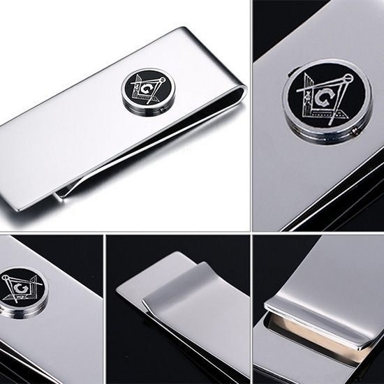 《QBOX 》FASHION 飾品【MC-012】精緻品味共濟會標誌鈦鋼鈔票夾/錢夾/名片夾-細節圖3
