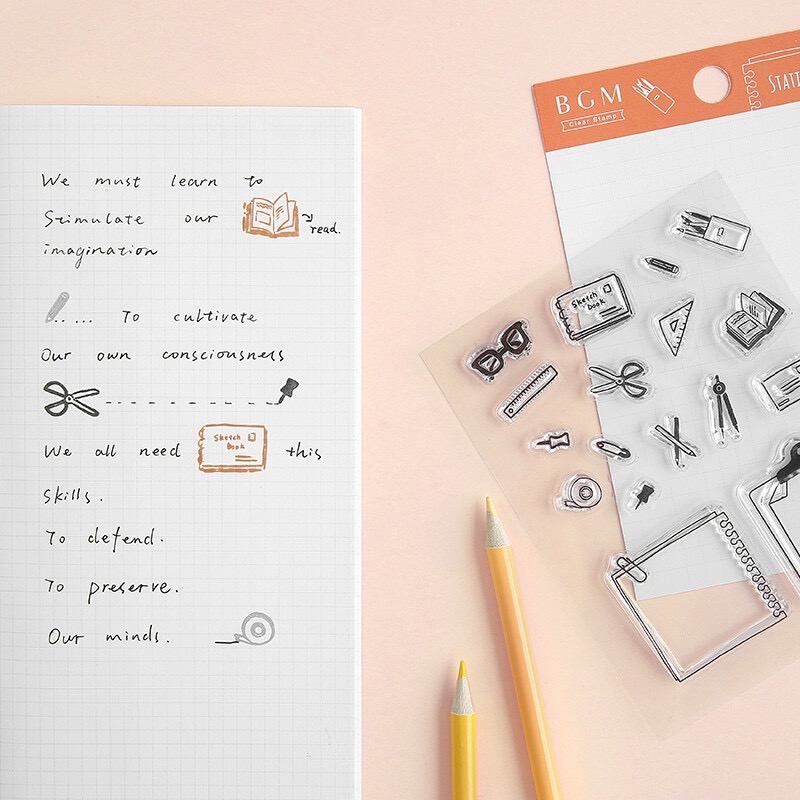 【文具室務】日本 BGM 水晶印章 文具 Stationery 文具控 文具icon BT-CS001 印章 手帳素材-細節圖3