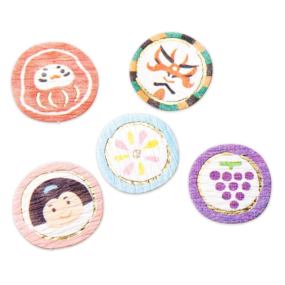 【文具室務】エヌビー社 N B 社 Ame飴糖 和紙貼紙 Hanairo 5564110 金箔 皺紋紙 貼紙包 日本製-細節圖4