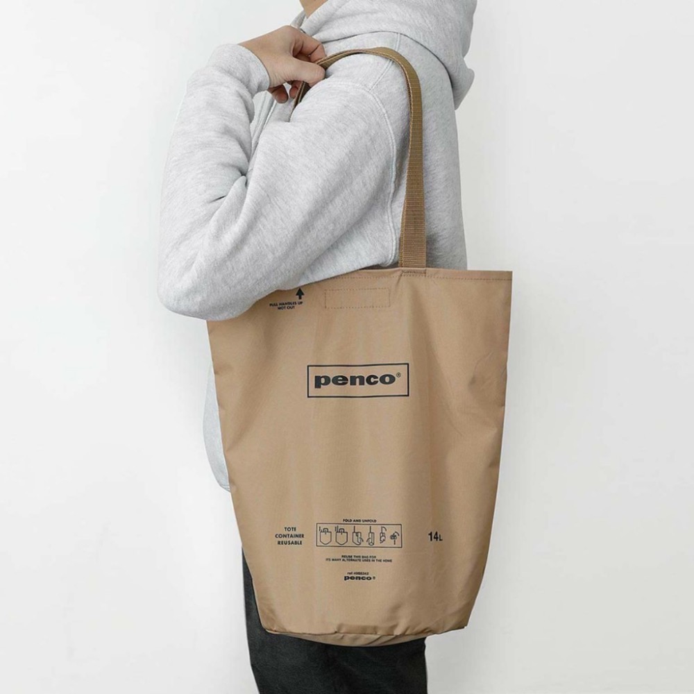 【文具室務】日本 penco Bucket Tote Bag 摺疊水桶造型托特包 Hightide 購物袋 收納袋 環保-細節圖2