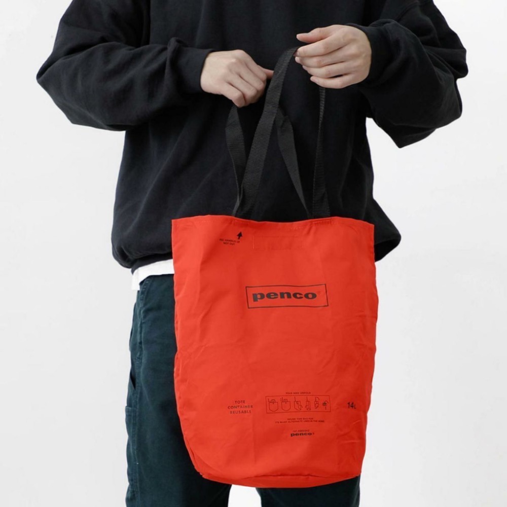 【文具室務】日本 penco Bucket Tote Bag 摺疊水桶造型托特包 Hightide 購物袋 收納袋 環保-細節圖3
