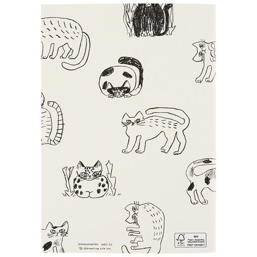 【文具室務】日本插畫家 mirocomachiko 貓咪 A5 筆記本 貓奴 方眼罫 方眼格 Greeting Life-細節圖4