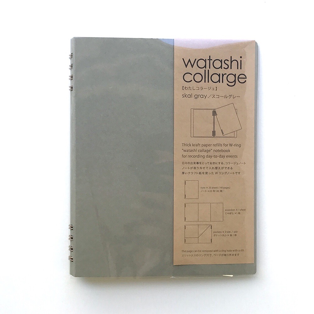 【文具室務】日本 山櫻 +lab watashi collage 牛皮可延展記事本 拼貼本 B6 線圈 空白 筆記本-細節圖3